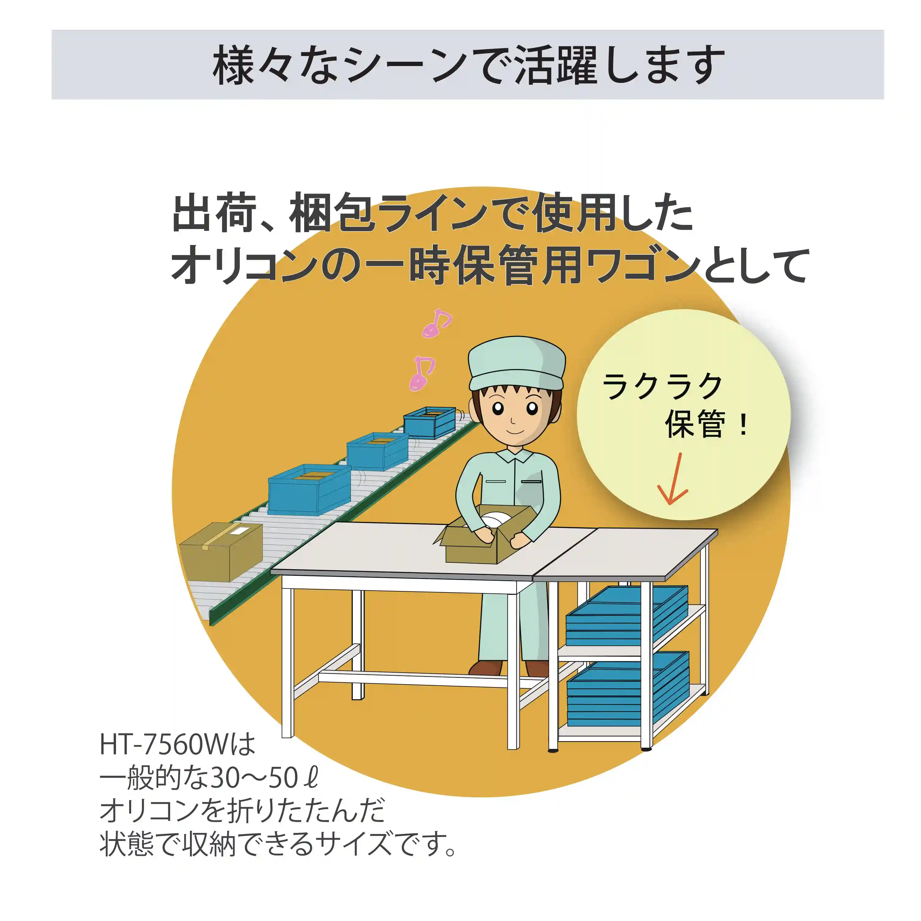 天板付き150ワゴン固定式 低圧メラミン天板仕様 H738㎜